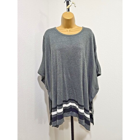 Croft Barrow Minimalist Lagenlook Cozy Gray Oversized Boxy Sweater Womens L XL - Picture 1 of 7